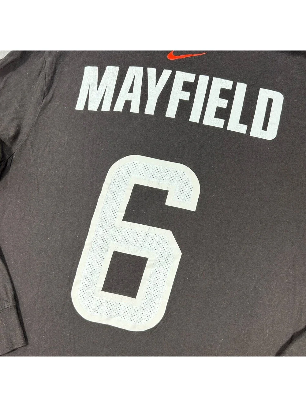 Nike Cleveland Browns Baker Mayfield #6 T Shirt Men’s Large Brown NFL